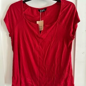 BloomChic Red Relaxed Blouse